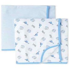 7V NWT Set of 2 THE CHILDREN'S PLACE Knit DINOSAUR Receiving Crib baby Blankets