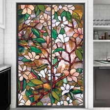Rainbow 3D Privacy Window Film Stained Glass Static Cling Sticker Frosted Decor