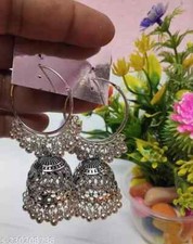 Stylish Latest Design Sliver Plated Oxidized Earring Set for Girls and Women/Gir