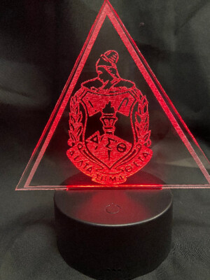 Delta Sigma Theta Crest 3D Illusion Lamp Night Light 7 Color Change LED