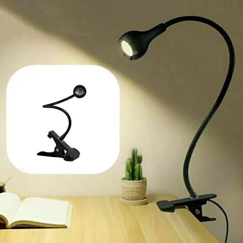 LED Clip on Lights 360 Flexible Gooseneck Bed Desk Lamp For Study