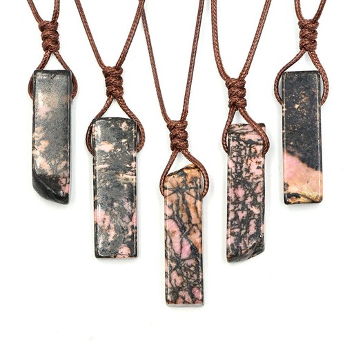 1 Pc Gift Natural Stone Anemousite Agate Lapis Lazuli Necklace Obsidian Pendant - Picture 22 of 28