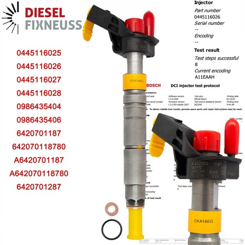 6x Bosch Mercedes Fuel Injector for Sprinter A6420701287 0445116027 No-Core - Picture 2 of 16