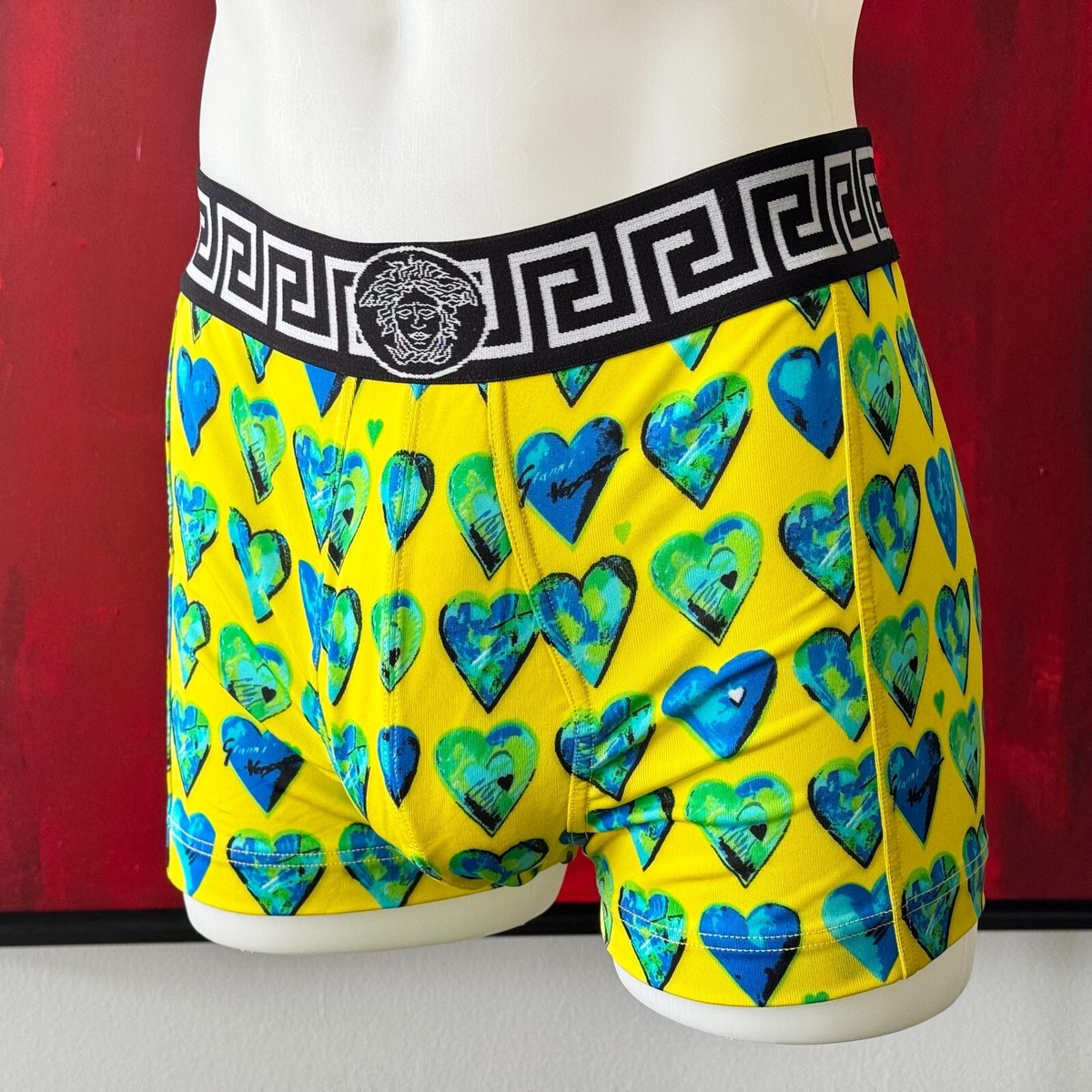 VERSACE MARE swim trunks Heart print size 52 from 1997 Jim Dine