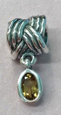 PANDORA | TIED TOGETHER BEER QUARTZ DANGLE CHARM  NEW  790476BQ RETIRED RARE 925