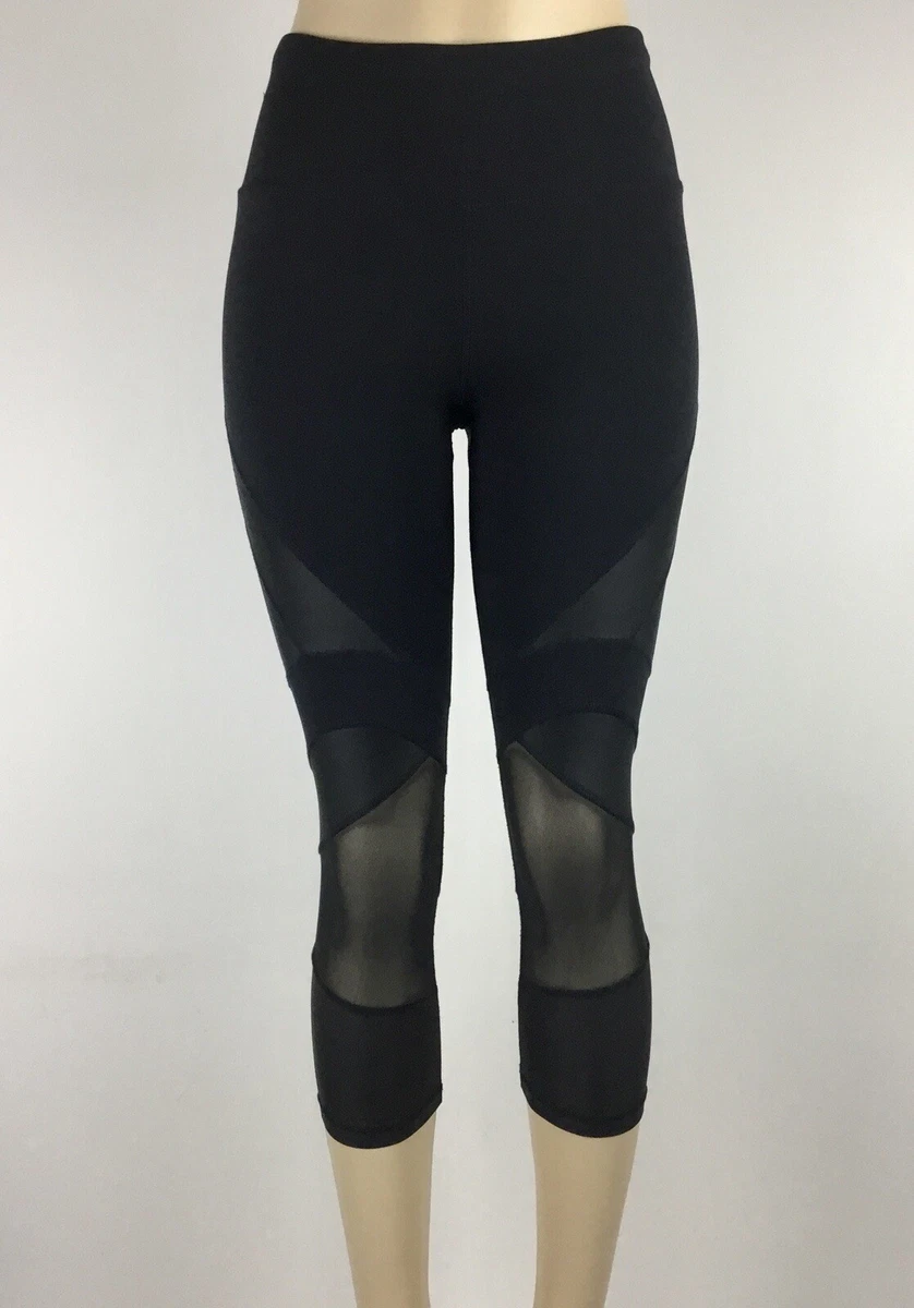 Power wetlook mesh cheap crop leggings