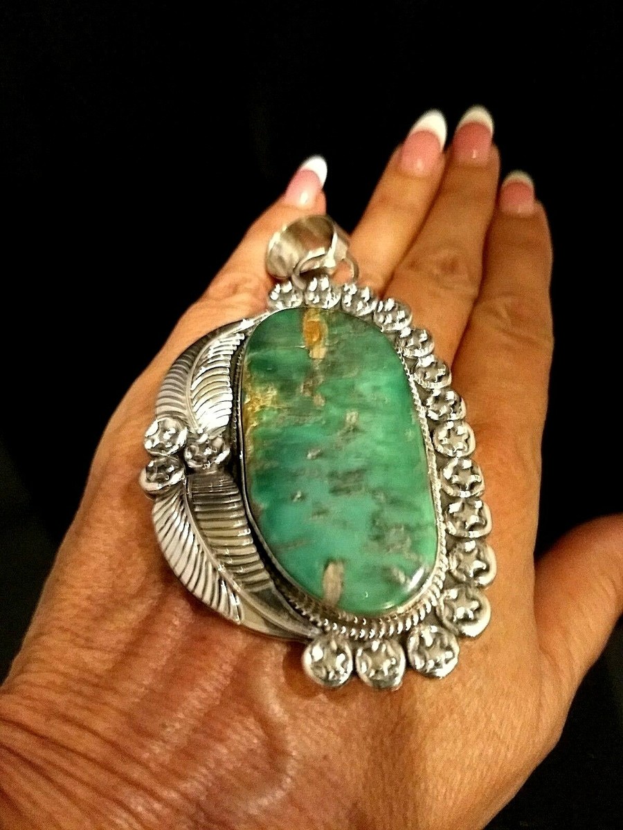 Magnificent Vintage Native American Navajo Damale Turquoise Sterling Silver Bracelet Signed Magnificent Vintage Native American Navajo Damale Turquoise Sterling Silver Bracelet Signed