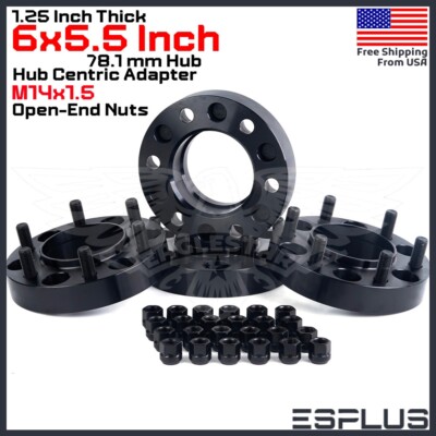 4pc 1.25'' HUB CENTRIC WHEEL ADAPTER SPACER 6X5.5'' CB 78.1mm 14x1.5 FIT GMC Jeep