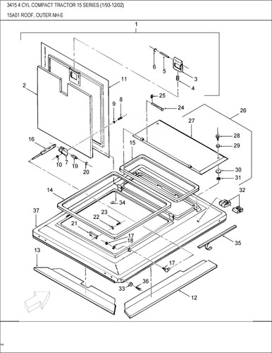 3415 SERVICE PARTS MANUAL FORD 3415 4 CYL COMPACT TRACTOR 15 SERIES (1/93-12/02) - Picture 15 of 17