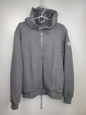 Colmar Gray Full Zip Hooded Cotton Blend Bomber Jacket Mens Size L