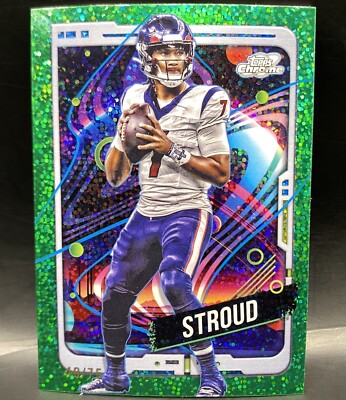 2024 Topps Cosmic Chrome CJ Stroud Green Space Dust /75 Houston Texans