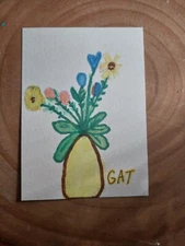 IMPRESSIONISM ORIGINAL GAT PAINTING COLLECTIBLE WHIMSICAL BOTANICAL  FLOWERS