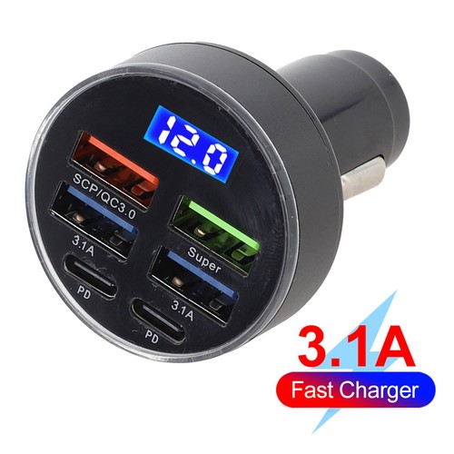 Chargeur Voiture Affichage LED QC Orange Courant Tension Entr??e Montage Entr??e - Photo 10 sur 12