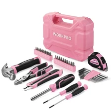 35PCS Pink Hand Tool Set Household Tool Kit Basic Tool Set with Storage Toolbox