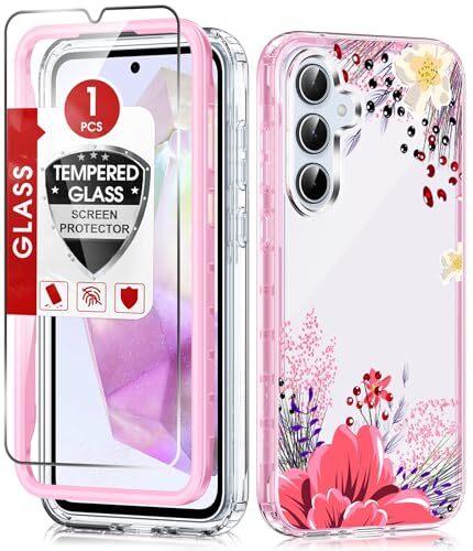 for A35-Samsung-Phone-Case for Women Girl: with Exquisite Floral Pattern Pink - Picture 2 of 7