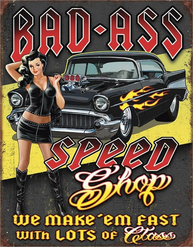 1957 Chevy Bad Ass Speed Shop USA Deko Chevrolet Schild - Bild 1 von 1