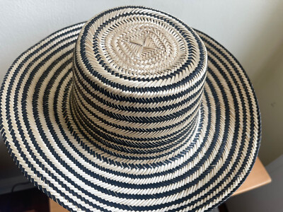 JANESSA LEONE WIDE BRIM BOATER STRAW SUN HAT SIZE XL NEW | eBay display picture 2