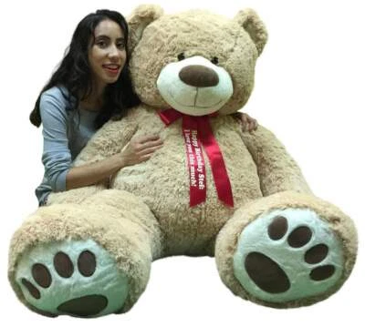 Personalized Big Plush Giant Teddy Bear Soft Smiling Big Teddybear 5 Foot Bear