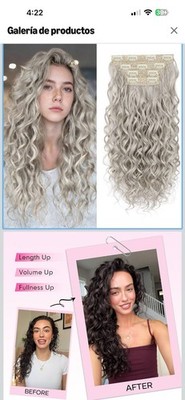 Curly Clip-In Synthetic Hair Extensions Ash Blond Dark Brown 21-30in