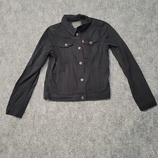 Levi  s Original Trucker Jacket Black Youth XL Button Denim Style 13-15yrs