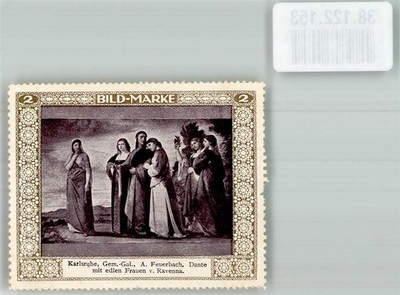 38122153 - 7500 Karlsruhe Picture Stamp A. Feuerbach Dante with Elegant