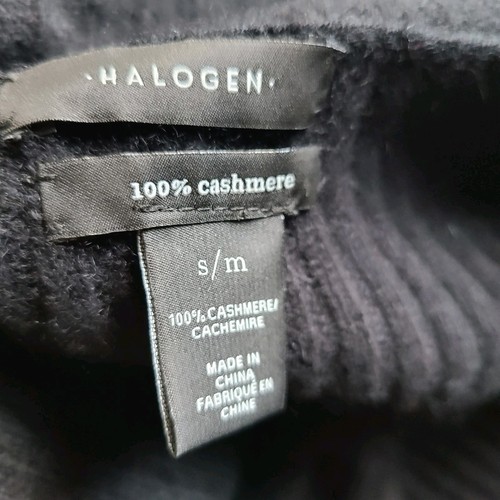 Halogen Black Open Front Cardigan Long Sleeve Small Medium 100% Cashmere Duster - Picture 5 of 5