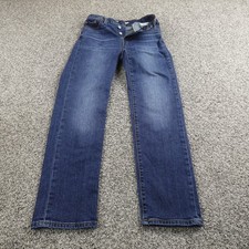 Levis Jeans Womens 25 Dark Blue Denim Pants Wedgie High Rise Straight Stretch