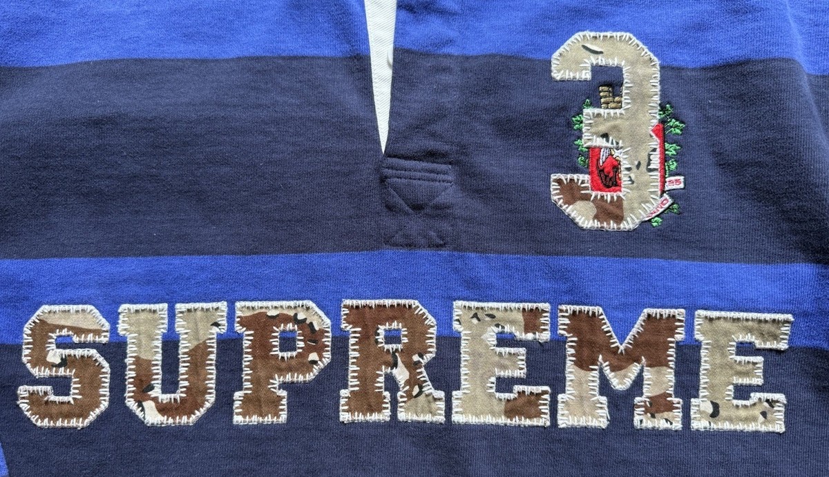 Supreme Stripe Rugby - Blue - Large - FW25 | eBay