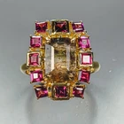 Antique ring Natural Tourmaline Ring 925 Sterling Silver Size 7.5 /R474000