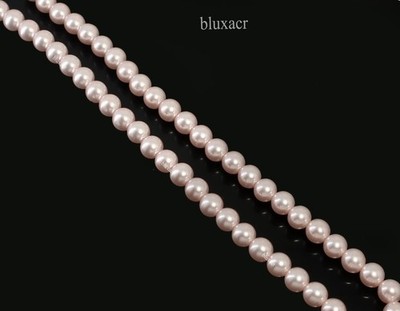 Echte natürliche Südsee rosa Rose ''Heuksando'' 8,00 mm runder Perlenstrang 15 ...