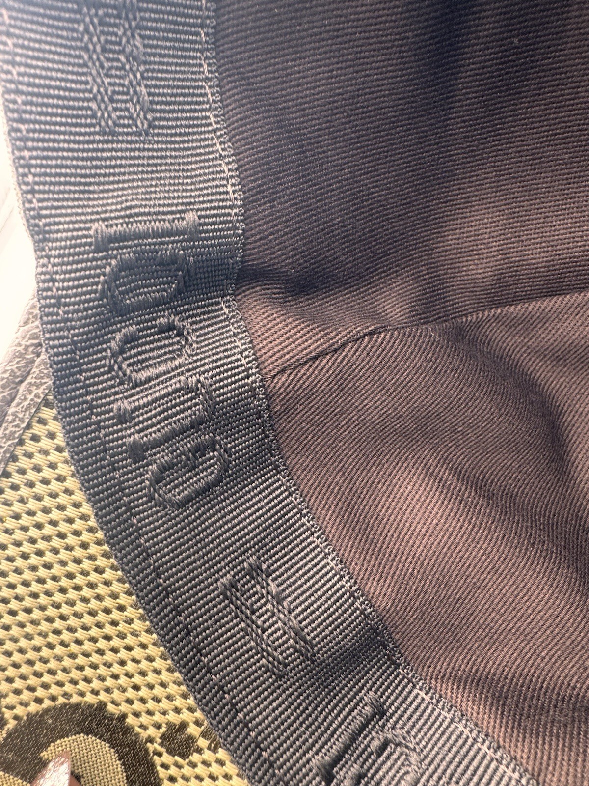 Gucci Web Detail Large Logo Print Adjustable Baseball Cap Beige Brown Sz M -NWOT thumbnail 6