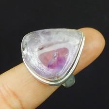 Natural Amethyst Gemstone 925 Sterling Silver Proposal Adjustable Ring