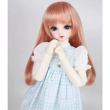 BJD Wig for 60cm Doll, Light Golden Long Hair with Bangs DIY Dress-Up Accessory