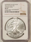 2016-W 1 OZ 999 AMERICAN BURNISHED SILVER EAGLE 30TH ANN NGC MS-70 LETTERED EDGE