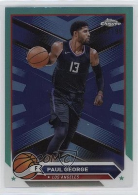 2023-24 Topps Chrome Aqua Refractor /199 Paul George #115 0v9