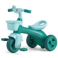 Kids Trike w/Limited Steering, Ergonomic Seat, Front  Rear Storage Baskets