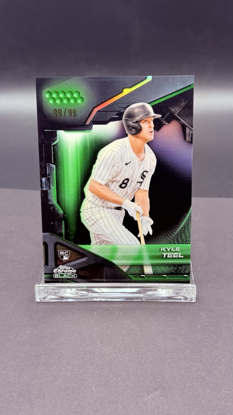 2026 Topps Chrome Black Kyle Teel Green Refractor Bookend 99/99