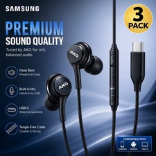 3 Pack USB-C Earbuds Earphones Stereo Braided...