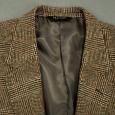 Jos A Bank Camel Hair Soft Tweed Blazer Men's 50r Glen Check Plaid Two Button