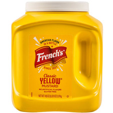 French's No Artificial Flavors Gluten Free Classic Yellow Mustard, 105.0 oz Cup.