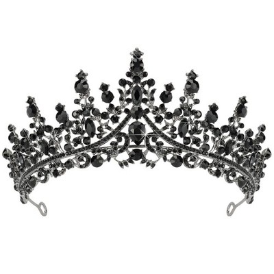 TOBATOBA Black Tiaras - Gothic Crystal Crowns for Women, Queen Crown,