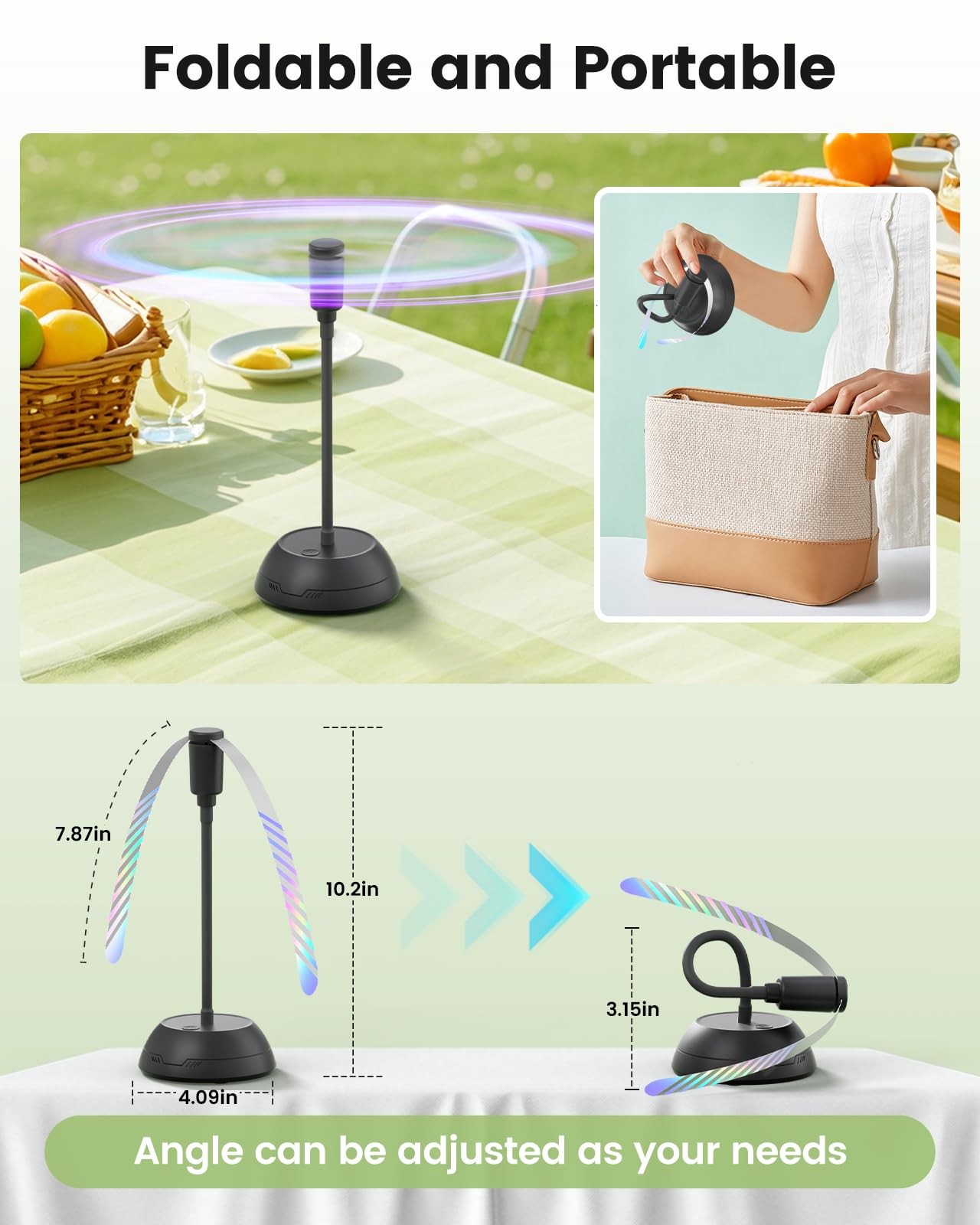 Portable Table Fan 4-Pack Battery Powered Flexible Neck Quiet for BBQs