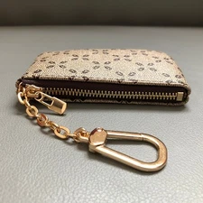 Leather Credit Card Holder RFID Blocking Zipper Pocket Wallet Key Chain Pouch US