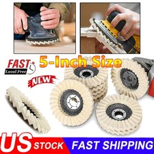 6PCS 5" Wool Felt Flap Disc Metal Working Polishing Buffing Wheel for Grinder