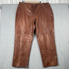 VTG Venezia Leather Pants Womens 26 100 Leather Straight Western Plus Size NEW