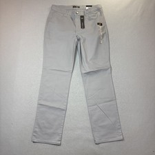 NWT Lee Relaxed Fit Straight Leg Mid Rise Women  s Gray Jeans 14 Comfort