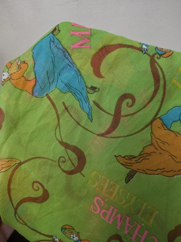 Bufanda parisina vintage retro mod años 60 "OhLaLa" Champs Elysees Place Pigalle nailon Foto 4 de 4