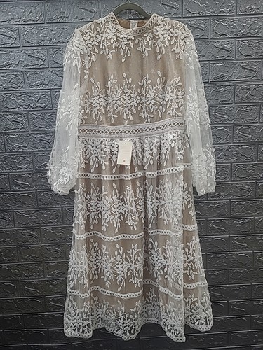 NEW Ivy City Co Sicily Midi Dress In Champagne Size XLarge