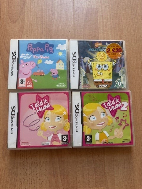 4 Nintendo DS Games - I did it Mum 1 & 2 & Peppa Pig & Spongebob Squarepants