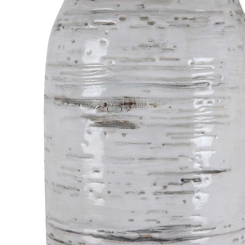 UTTERMOST 28275 LENTA OFF WHITE BIRCH BARK CERAMIC TABLE LAMP WITH LINEN SHADE - Picture 5 of 7